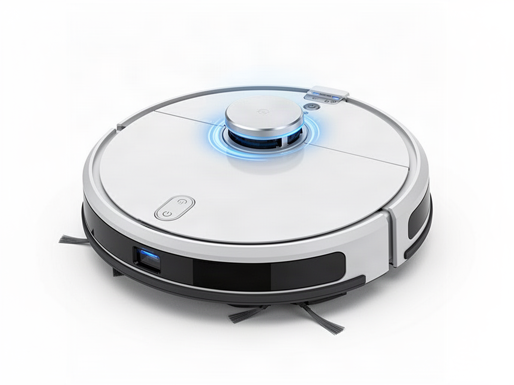 Robot vacuum LiDAR turret highlighted on top