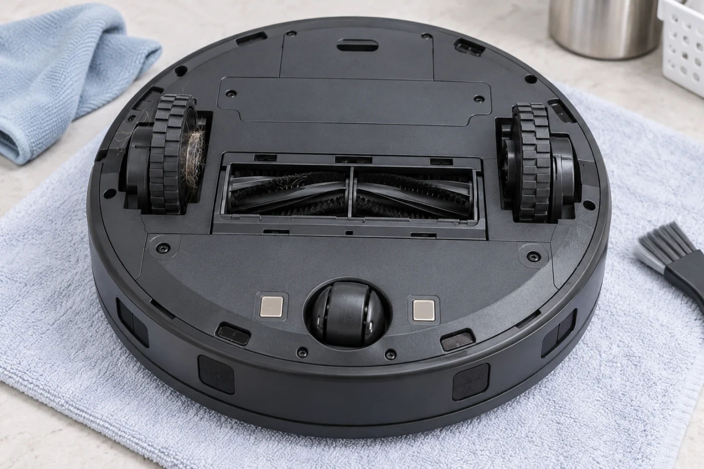 Roomba j7 spinning in circles because one drive wheel is obstructed