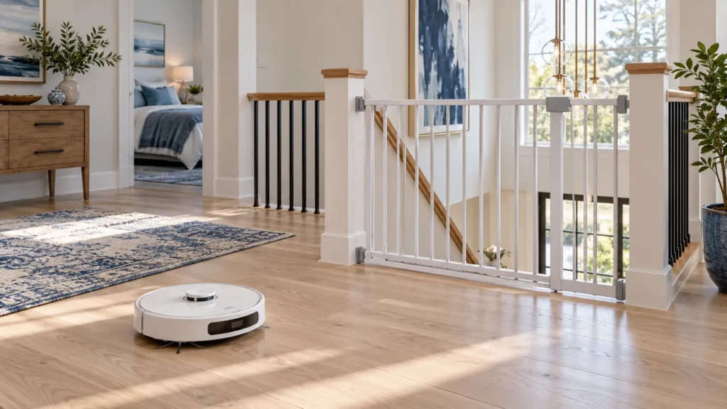Illustration of safe multi-floor robot vacuum use