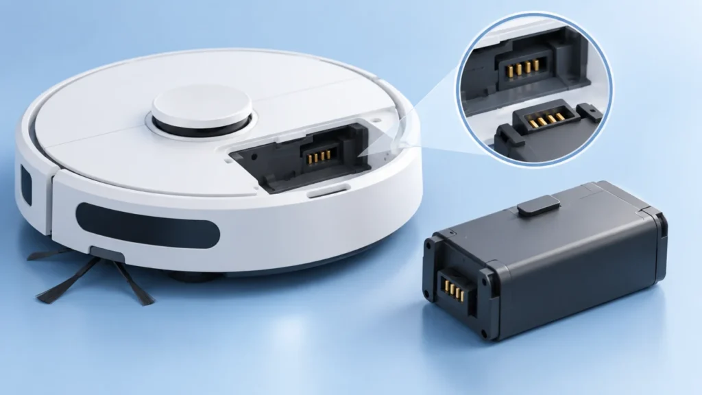 Robot vacuum and replacement battery connector comparison