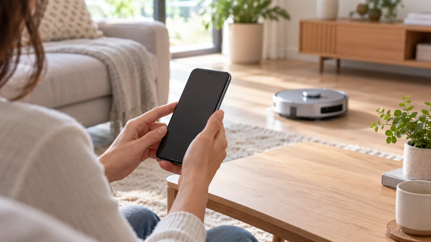 Illustration of checking voice assistant settings on a phone